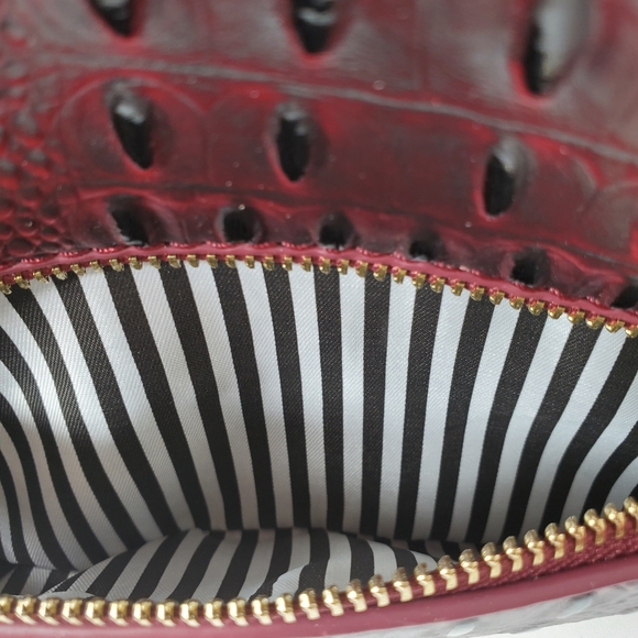 Mini Red Ostrich Embossed Backpack / Wallet - Picture 8 of 9